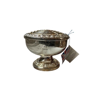 Vintage Silver Plated Lanthe Rose Bowl Double Layer Mesh Footed Vase Potpourri Flower Arrangement Appreciation Gift England Made New Boxed