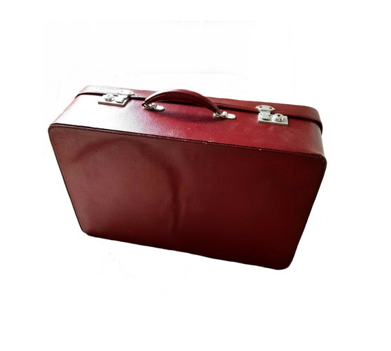 antler burgundy suitcase