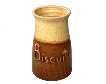 vintage RD Poterie Sel Grès émaillé Pot de stockage Biscuits Grand pot à biscuits Vase Rustique Ferme Cuisine Décor de maison de campagne