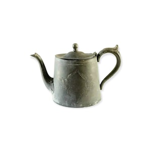Antique Victorian Sheffield Silver Plated EPBM Electroplated Britannia Silver Plated Metal Teapot Rustic Retro Kitchen Decor
