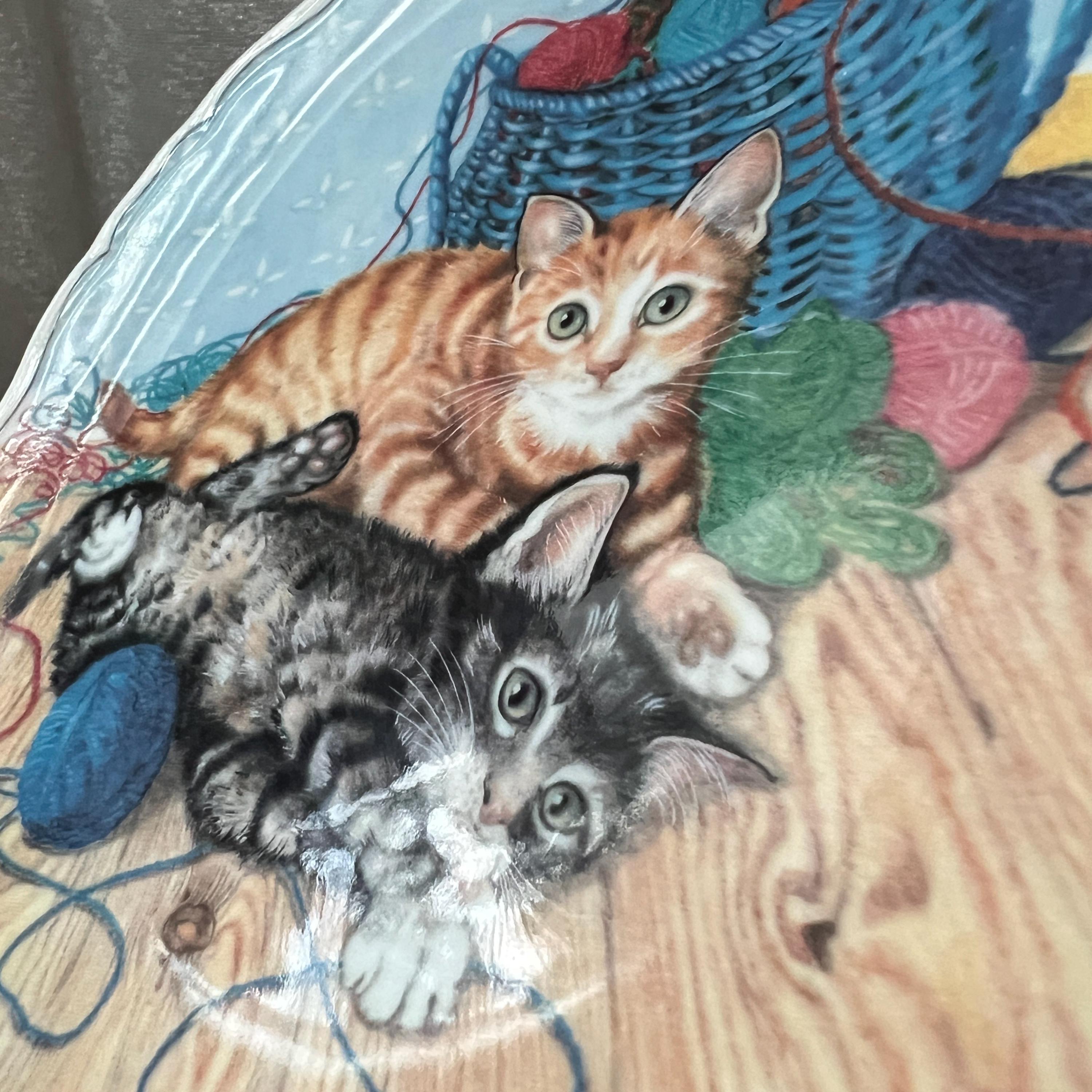 Vintage Royal Albert Cute Cats A Bit of a Muddle Decorative Plate