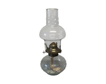 Vintage Art Nouveau Lamplight Farms Austria Clear Glass Oil Paraffin Lamp Chimney Country Home Office Country Style Farm House Decor