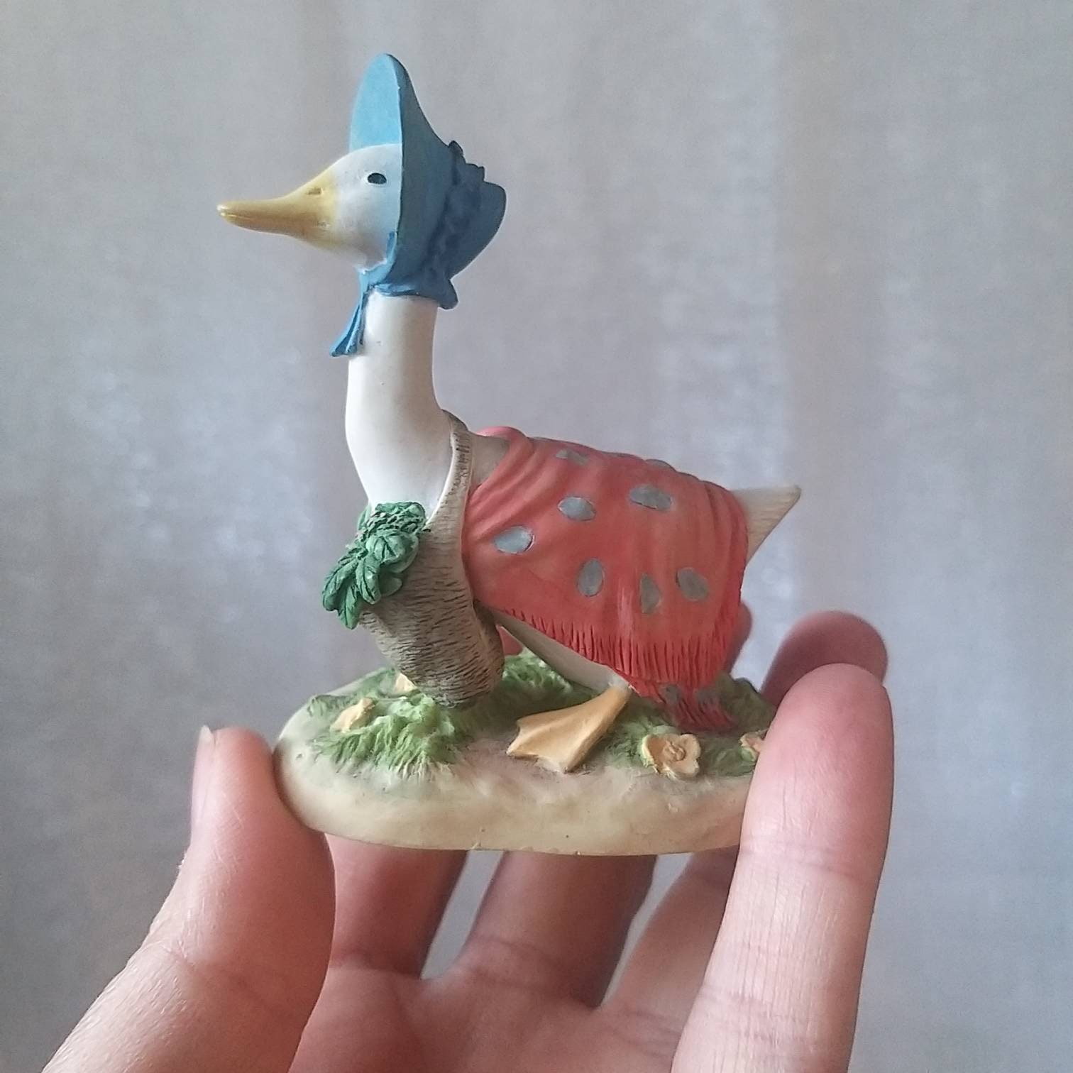 Vintage the World of Beatrix Potter Jemima Puddle Duck on Flower