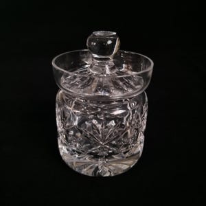 Vintage Royal Doulton Cut Crystal Glass mit Deckel Bewahren Marmelade Pot Zuckerschüssel Esstisch Dekor