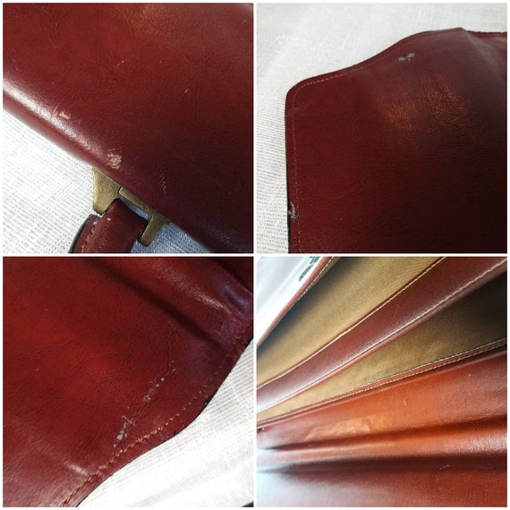 Vintage Salisburys Burgundy Red Laminated Faux Le… - image 5