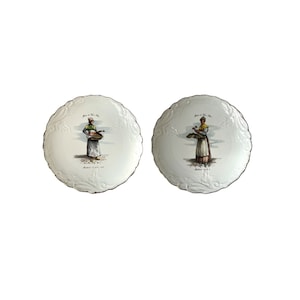 Vintage Limoges Authentique Porcelaine du Lys Payed France  Metiers du Vieux Paris Glazed Decorative Plate Kitchen Farmhouse Home Decor