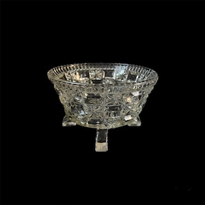 Vintage American Brilliant Style Crystal Glass Footed Salad Fruits Bowl Sweets Dish Wedding Dining Table Home Decor