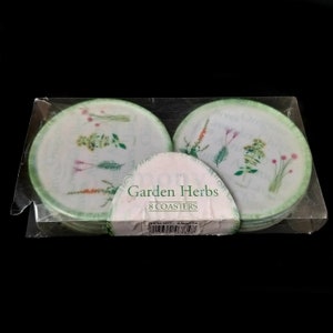 8 x Vintage RSW Melamine Ware White Wine Coasters Set Floral Garden Herb Retro Kitchen Farmhouse Cottage Décor Woven Coasters Home Decor