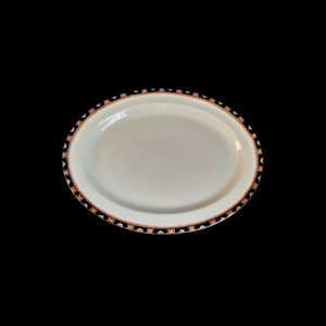 Antique Windsor Royal Semi Porcelain White Blue Red Gold Platter Serving Oval Plate Country Kitchen Farmhouse Home Decor