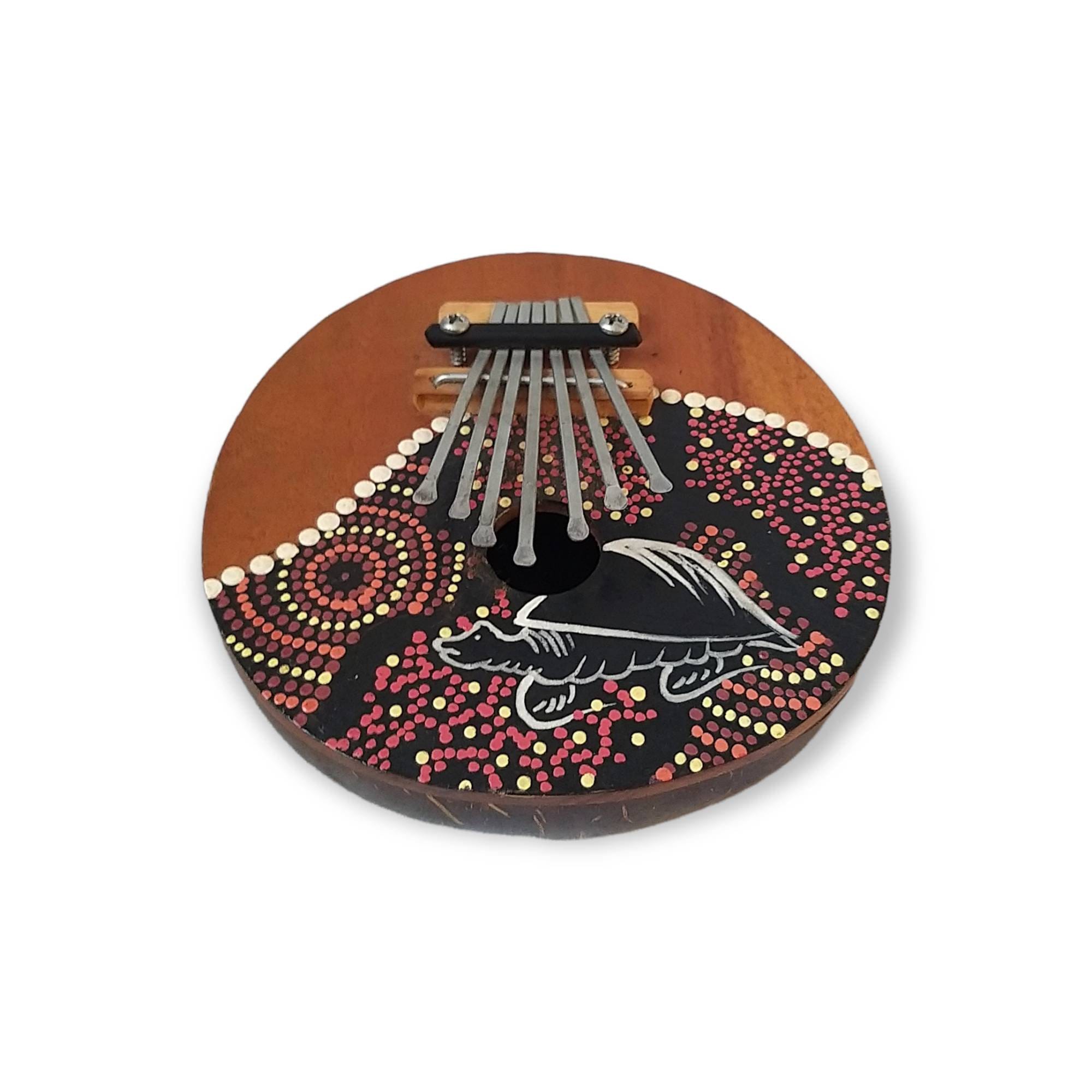 Vintage Handmade Turtle Hand Painted Wood Carved Coconut Shell