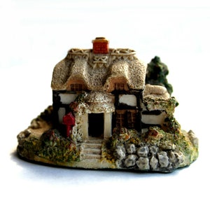 Vintage Ceramic Sculpture EPL Miniature House VTG The Old Tudor Cottage Collection Lilliput Lane Small Cute Rustic Farmhouse Home Decor