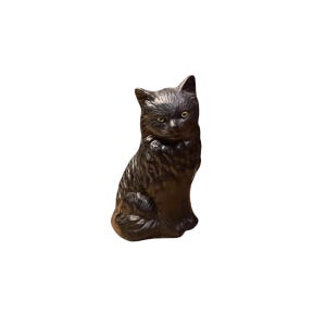 Vintage Black Cat Green Eyes Kitten Figurine British Coal Made Eastfield Collectibles Pets Lover Gift Shelf Decor