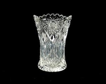 チェコ ボヘミアン ハンドカット クリスタル クイーンズ レース 鋸歯