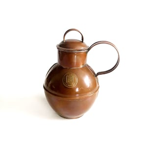 Vintage guernesey pequeno jarro de cobre ewer garrafa de água jarro rústico retro vinho vaso de água rústico fazenda decoração 5&quot;