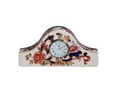 Vintage Mason 39 s Mandalay Blue Red Gold Pristine First Quality England Ironstone Ceramic Miniature Mantel Quartz Clock Gift Idea Shelf Decor