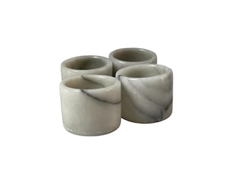 Servilleteros de mármol vintage: portavasos boho chic, juego de 4