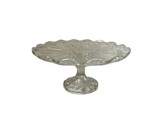 Vintage Helder Persglas Geschulpte Rand Betaalde Taartvorm Fruitschaal Serveerschaal Vanity Tray Bruiloft Tafel Retro Keuken Decor