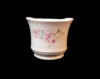 Vintage Royal Victoria Pottery Staffordshire Wade Inglaterra Rosa Sakura Flor Floral Marfil Blanco Flor Planta Maceta Maceta Decoración para el hogar