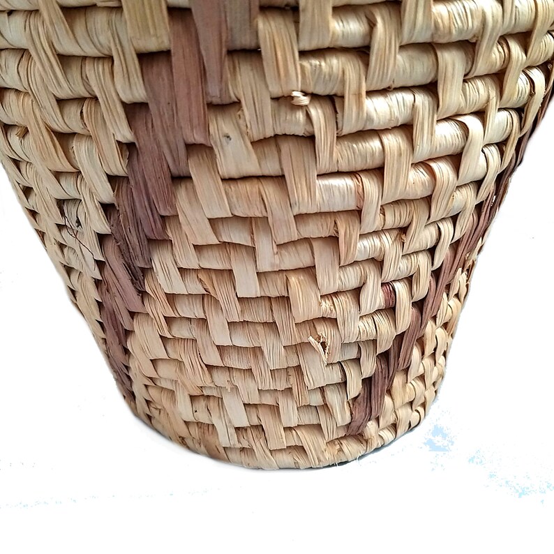 Vintage Natural Seagrass Basket Paper Basket Medium Plant Pot Etsy UK