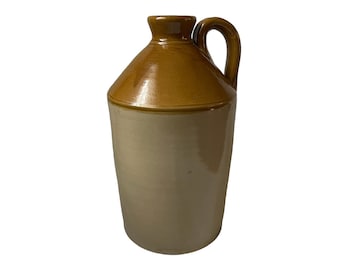 Vintage Extra Large Beige Stoneware Salt Glazed Jack Cider Bottle Flagon Farmhouse Kitchen Restaurant Rustic Country House Shelf Decor