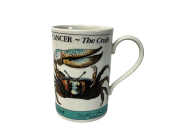 Vintage Scotland Dunoon Fine Stoneware Horoscope Cancer ~ The Crab Zodiac A Series Of Twelve Designs Coffee Mug Porcelain Tea Cup Gift Idea