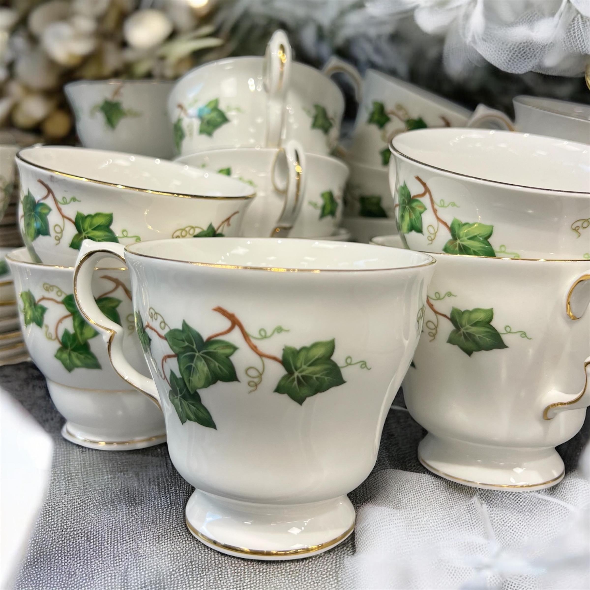 Vintage Colclough China Ivy Leaf 8143 Ornate Handled Lidded