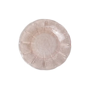 1 × Vintage Art Deco Cherry Blossom Pink Depression Jeannette Style Glass Dinner Plate 9&#39;&#39;