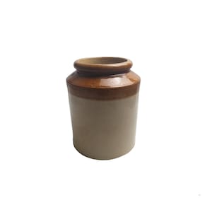 Vintage Large Beige Stoneware Salt Glazed Jar Pot Kitchen Restaurant Rustic Country Farmhouse Decor Gibbs & Canning Tamworth