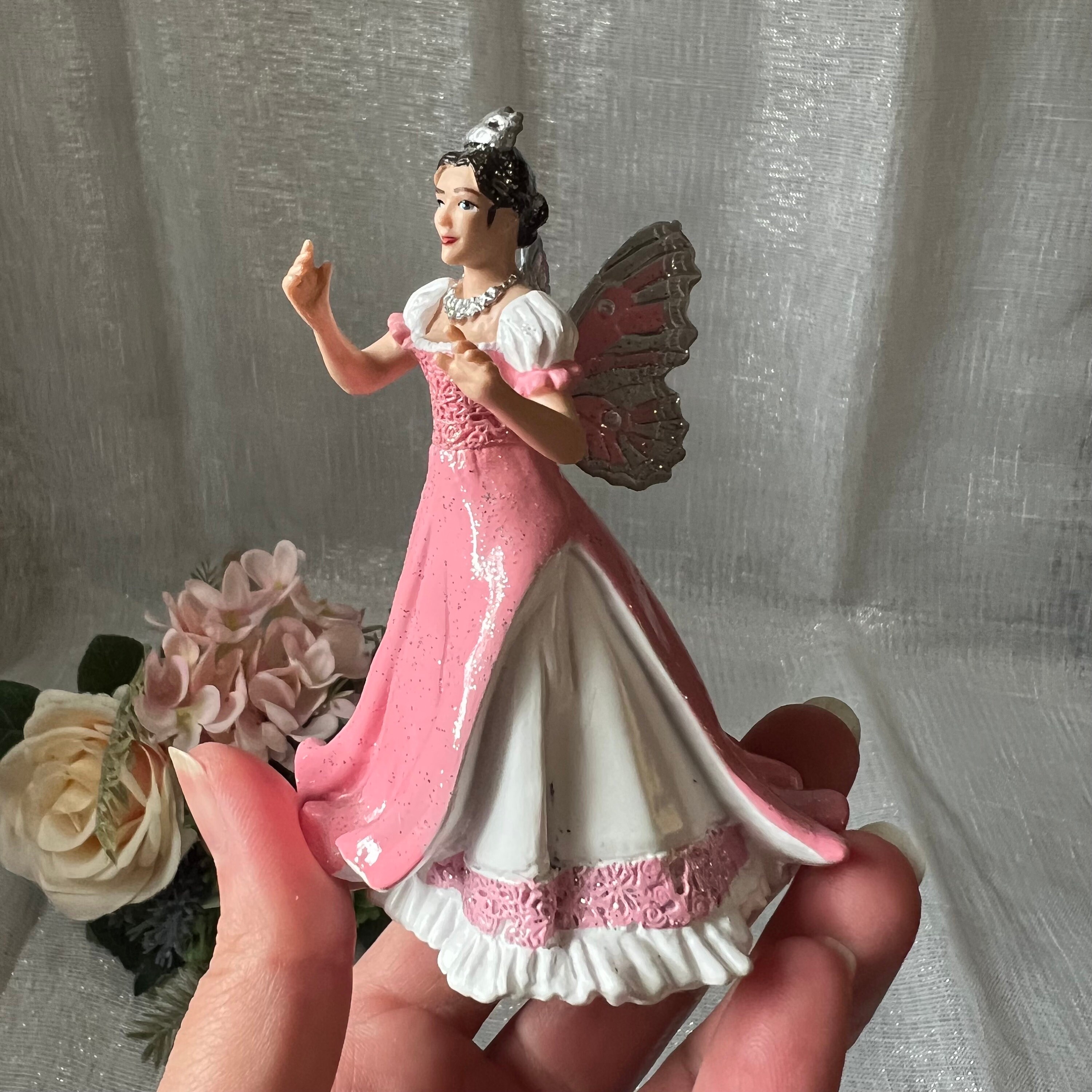 その他 Papo Princess Pink with Bird PAPO the Enchanted World Pink Dress Butterfly Wings Queen of Elves