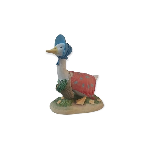 vintage Le monde de Beatrix Potter Jemima Puddle Duck Flower Bed Ornement Résine Céramique Cadeau de Pâques