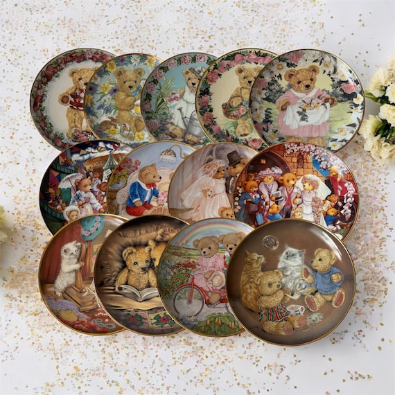 Franklin Mint テディベア 絵皿 4枚セット コレクションプレート Vintage Teddy Celebrates Springtime the Franklin Mint Heirloom
