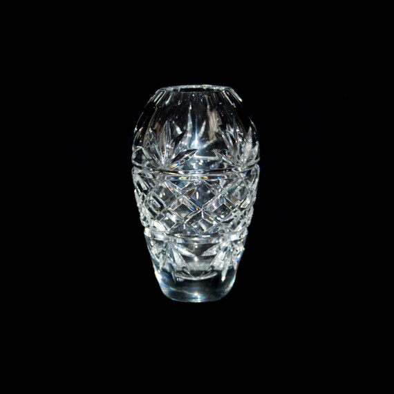 Home Décor Vintage Glass Crystal Vase Diamond Cut Vases