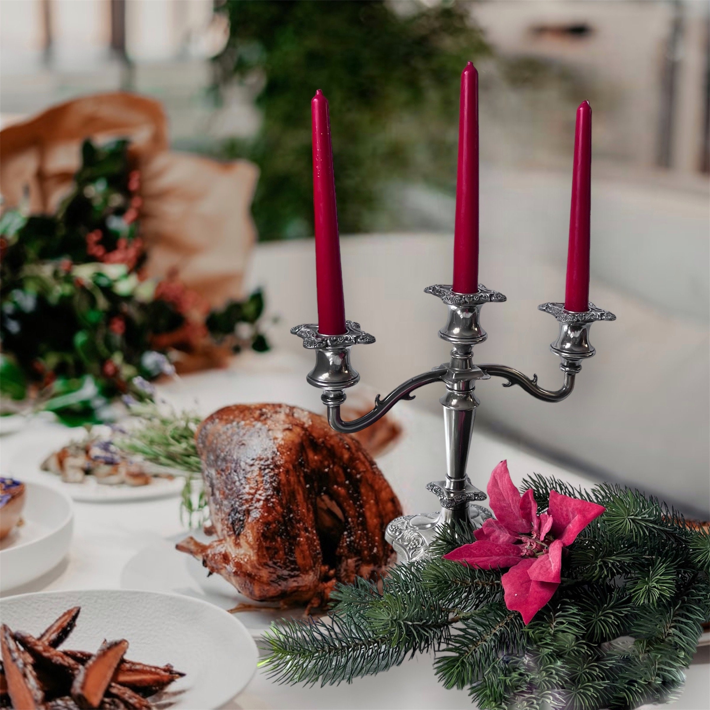 Vintage England Silver Plated Candelabra 3 Candle Candlestick Holder  Christmas Dining Table Retro Home Decor Gift - Etsy New Zealand, image size:2400x2400