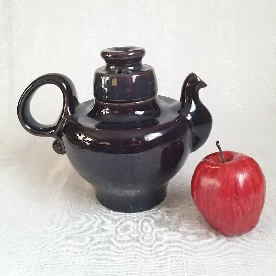 Vintage Denby Falstaff Deep Purple Blue Glazed Large Rooster Etsy