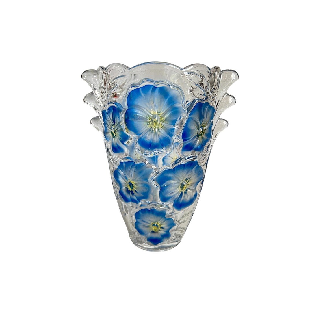 Vintage German Studio Nova Pansy Bouquet Walther Glass Flower
