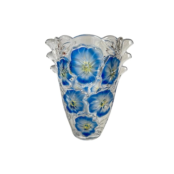 Vintage German Studio Nova Pansy Bouquet Walther Glass Flower