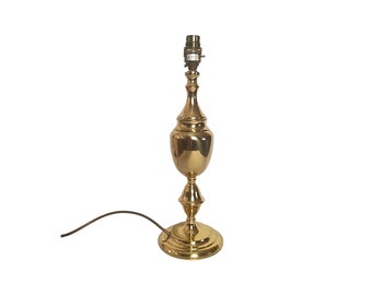 Vintage Large Gold Bronze Solid Brass Electric English Bhs Lamp Base Table Lamp Bedside Electric Lamp Retro Cozy Christmas Home Decor