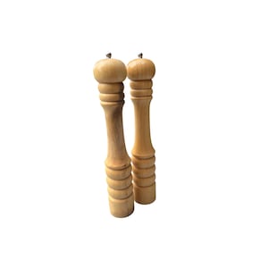 Vintage Extra Long Wooden Salt and Pepper Grinder Shaker Pot Hand Mill  Spice Herb Retro Farmhouse Restaurant Kitchen Decor Tableware