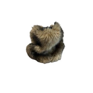 Vintage Faux Fur Raccoon Scarf - Accessorize Boho Collar
