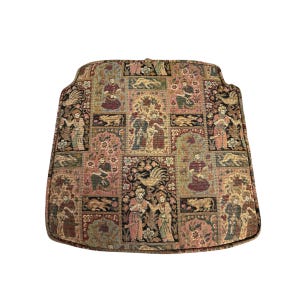 Vintage Square Tapestry Indian Persian oriental animated scene Kitchen Dining Chair Tie On Cushion Retro Cozy Hotel Boho Farmhouse Decor