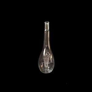 Vintage Clear Glass Decanter Carafe Wine Vinagar Bottle Grape Inside Home Office Decor Gift Idea