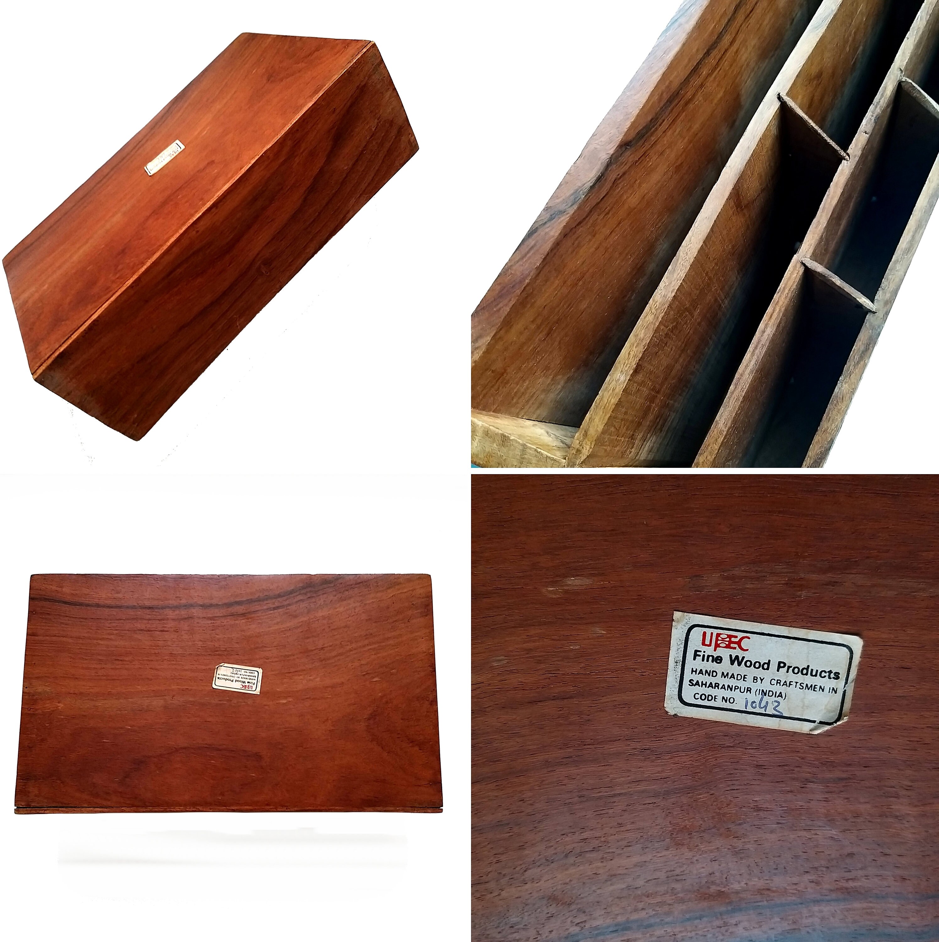 Vintage Letter Holder Handmade Wooden Rack With White Inlays Etsy