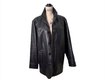 Vintage Mens Stonefield Iconic Black Genuine Leather Heavy Classic