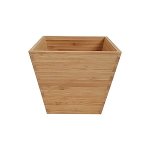 Vintage Kleiner Übertopf Blumentopf Halter Bambus Holz Kunststoff Futter Indoor Übertopf Korb Boho Eco Bauernhaus Landhaus Home Decor