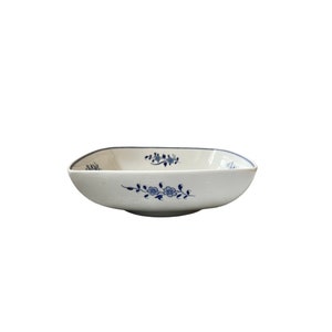 Vintage Limoges White Blue Brindille Floral Pattern Décor Bleu d’Arras Hand Painted Porcelain The Rite of Blue M. Segard Salad Fruits Bowl