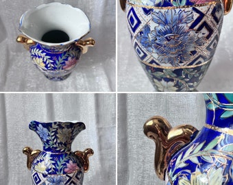Vintage the Great Wall Satsuma Style Made in China Cobalt