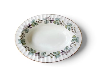 Piatto ovale da portata per verdure Royal Worcester con motivo Blackberry, vintage Lavinia, ideale per matrimoni, decorazioni per la cucina.