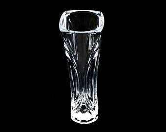 Vintage Cristal d'Arques 24% Lead Crystal Diamond Cut Glass Small Posy Vase Flower Arranger Wedding Decor