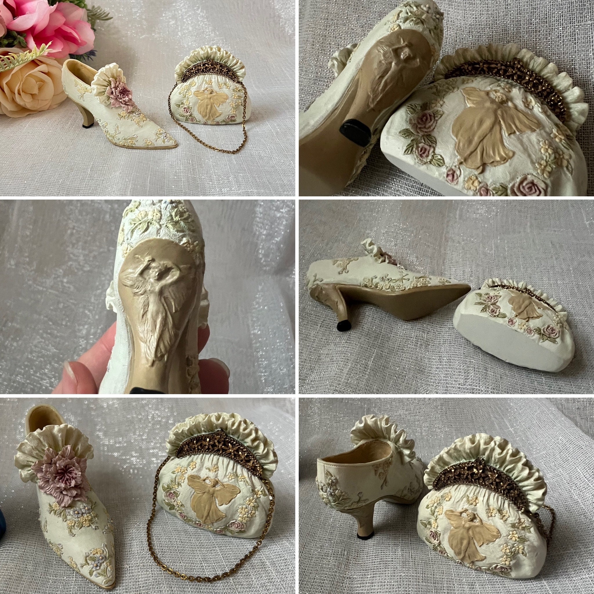 Vintage Victorian Style Collection Hat Bag Shoe Miniature Ornament