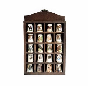 Wooden Collection Shelf Retro Thimble Display Shadow Box Glass Covered  Storage Shelf Small Thimble Collection Display Rack Farmhouse Decor -   Finland